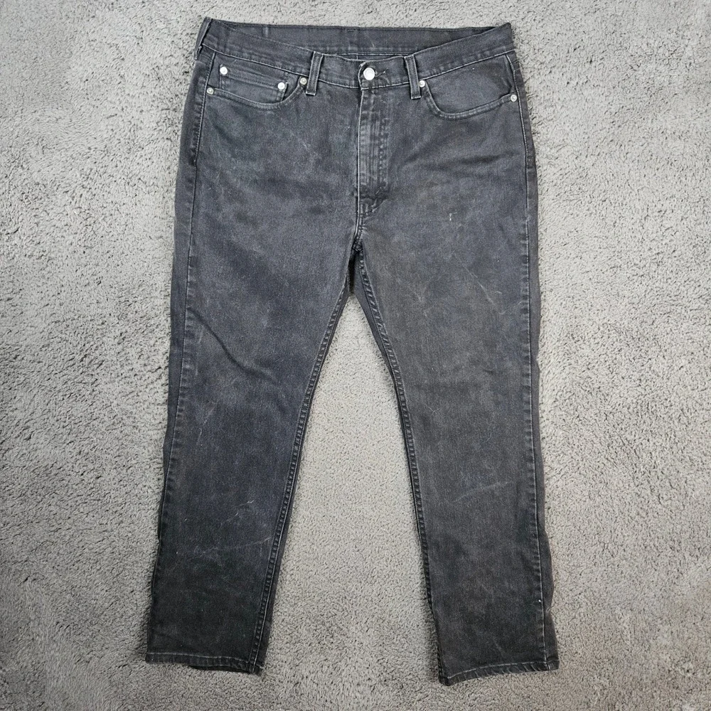 Levi's 505 Regular‎ Fit Straight Leg Jeans Mens Black Size 36x30 WaterLess